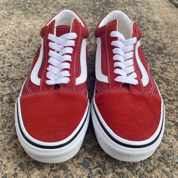 Women’s Burnt Orange Low Top Vans Sneakers - Picture 5 of 11